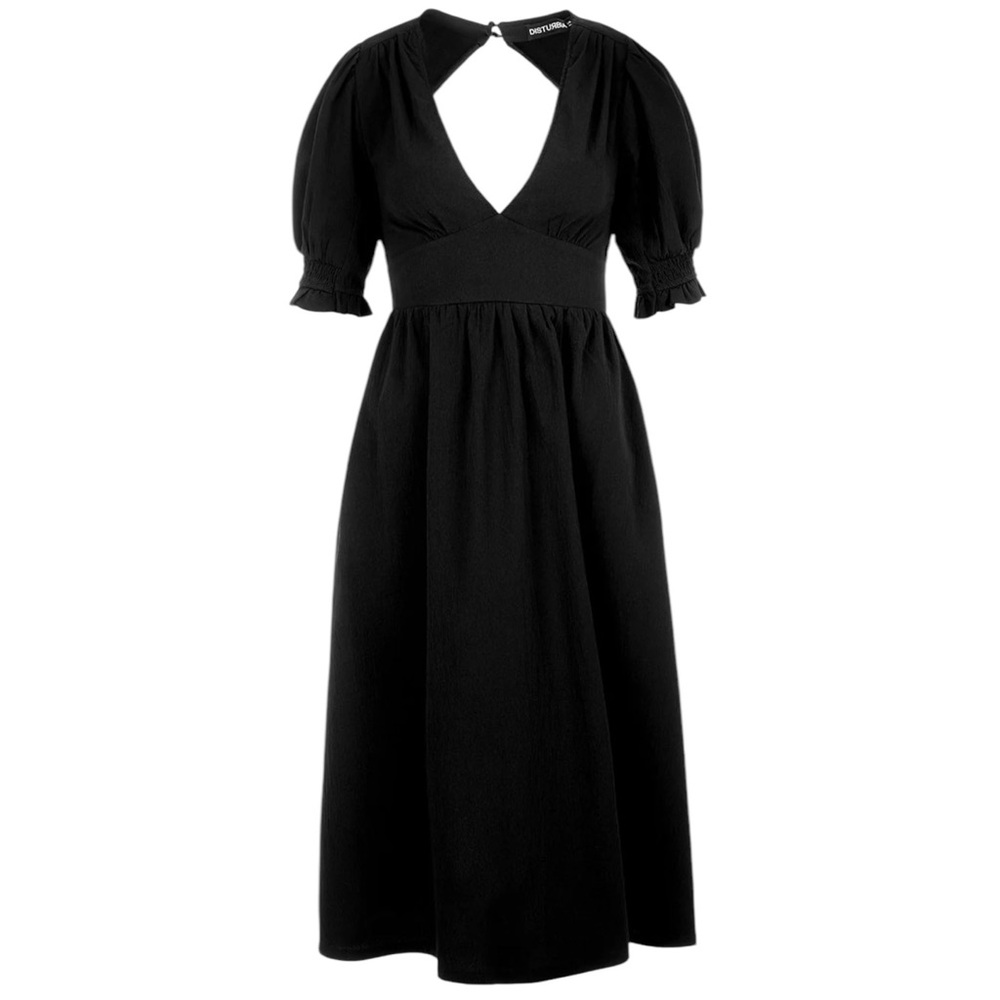 Disturbia Divination Textured Midi Dress Black Size 2